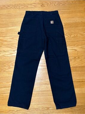 Carhartt Men’s Navy Loose Straight Washed Duck Dungaree